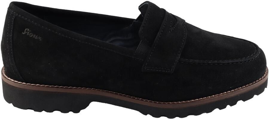 Sioux Meredith Instappers zwart nubuck suede