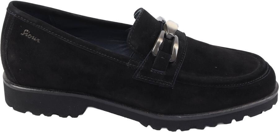 Sioux Meredith Instappers zwart nubuck suede