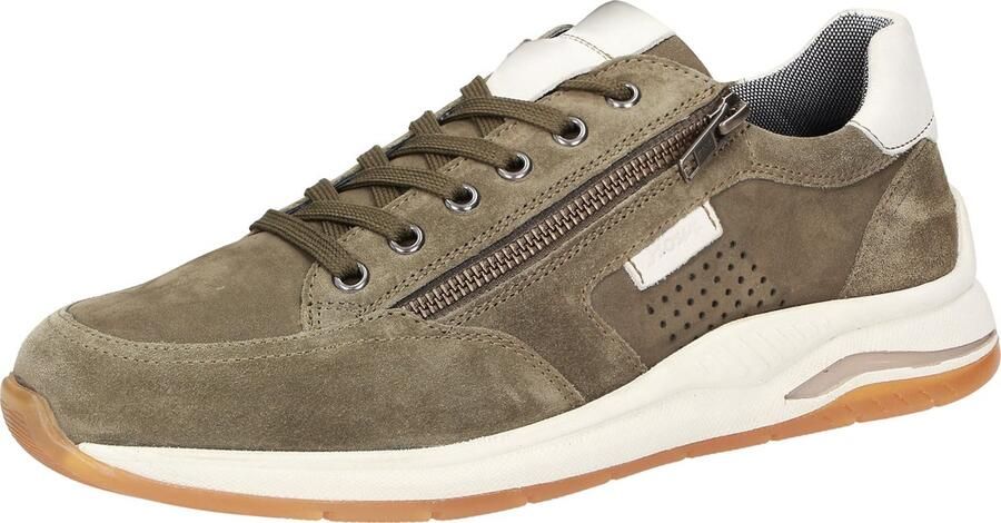 SIOUX Sneakers laag 'Turibio' olijfgroen wit