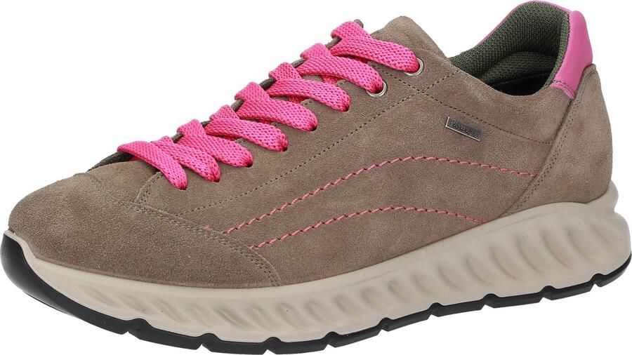 Sioux Sneaker met multicolor veters Taupe Pink