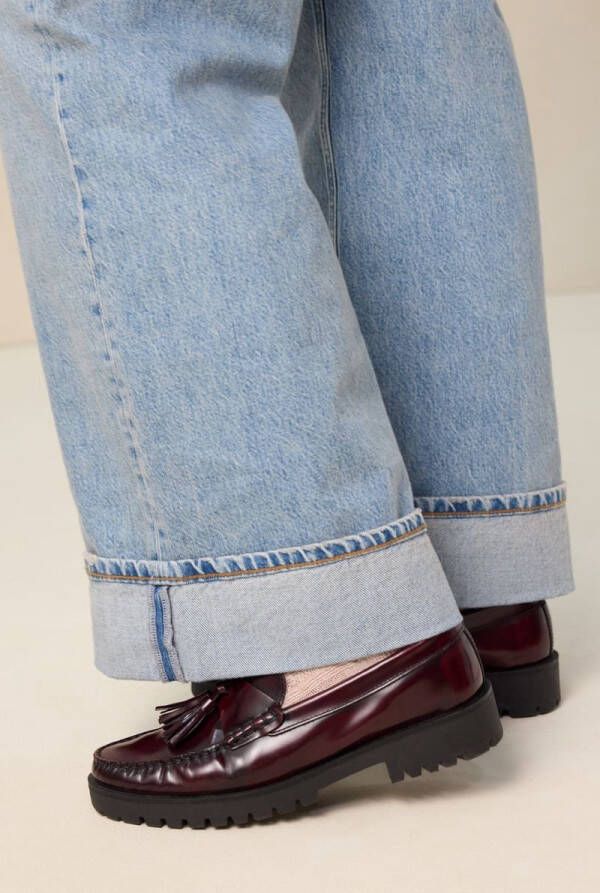 Sissy-Boy Donkerrode leren chunky loafer