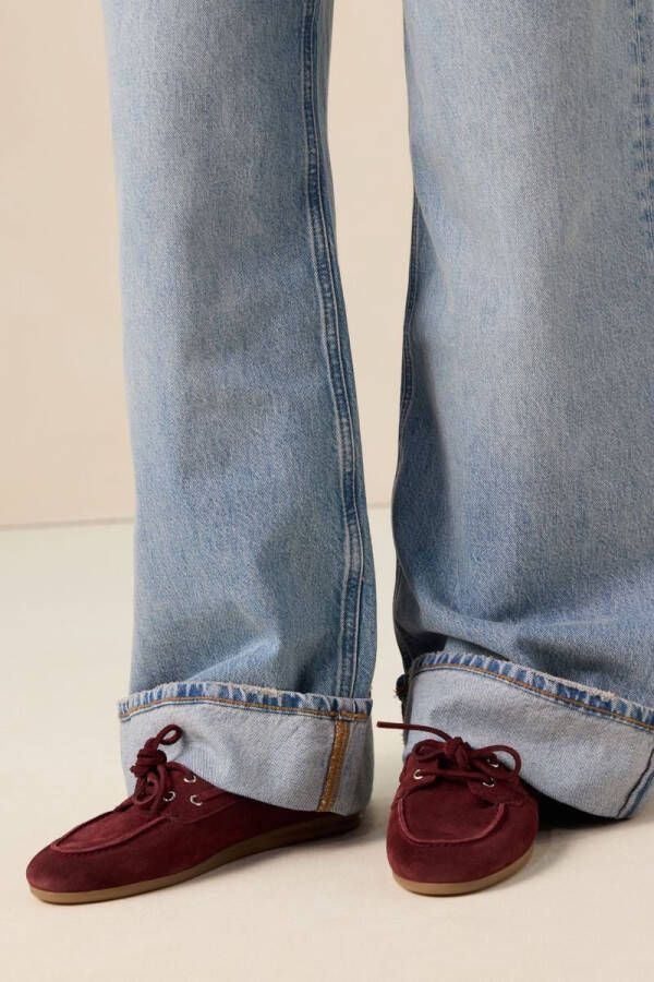 Sissy-Boy Donkerrode suède bootschoenen