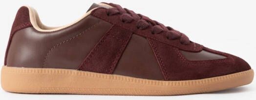 Sissy-Boy Donkerrode suède leren sneakers