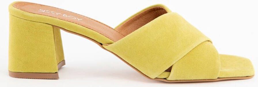 Sissy-Boy Gele suède sandalen met hak