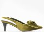 Sissy-Boy Groene velvet slingbacks met strik - Thumbnail 1