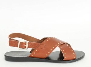 Sissy Sissy- Bruine leren sandalen