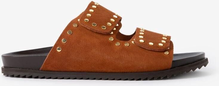 Sissy-Boy Bruine leren sandalen met studs