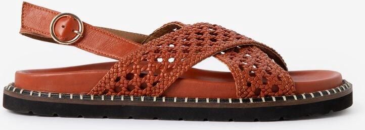 Sissy-Boy Donkeroranje leren crochet sandalen