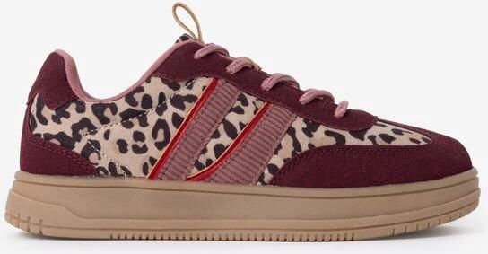 Sissy-Boy Donkerpaarse sneakers met leopard print
