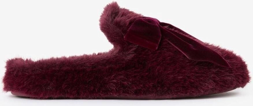 Sissy-Boy Donkerrode faux fur pantoffels