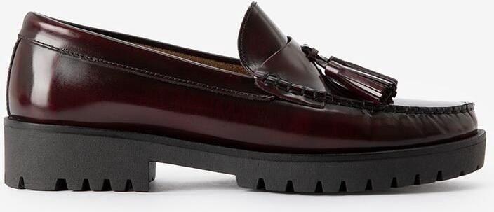Sissy-Boy Donkerrode leren chunky loafer