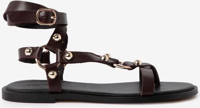 Sissy-Boy Donkerrode sandalen met studs