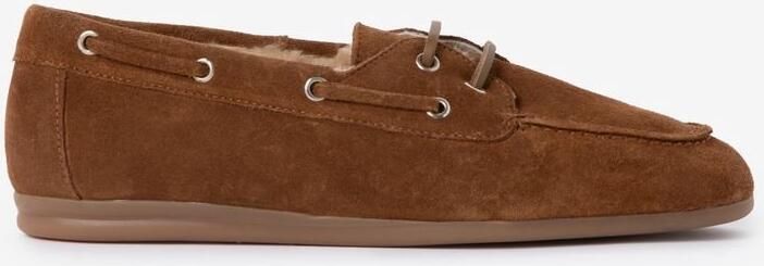 Sissy-Boy Lichtbruine loafers met faux fur