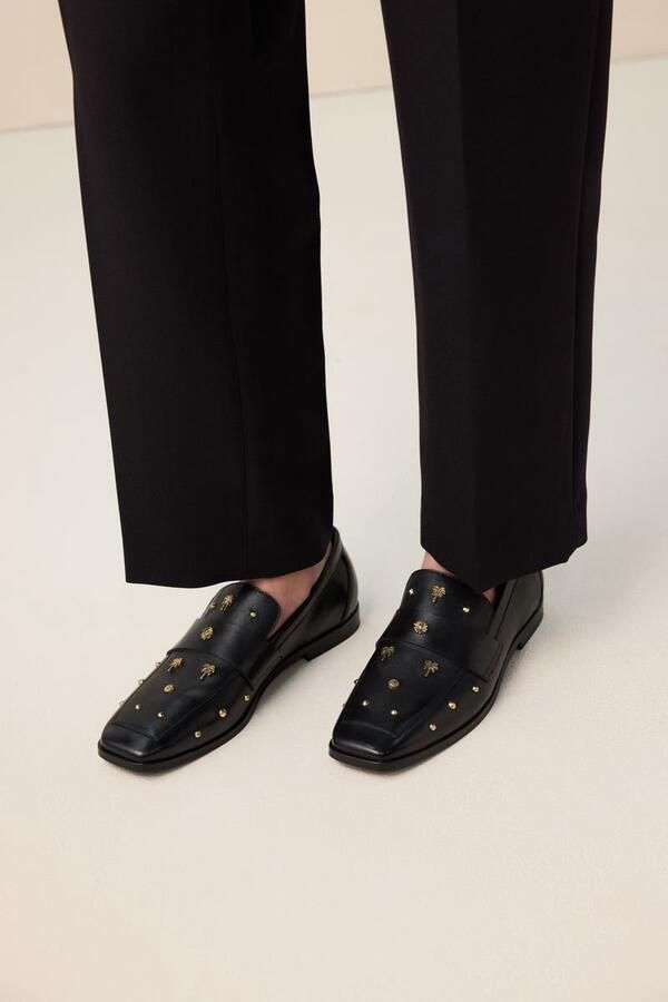 Sissy-Boy Zwarte leren loafer met studs