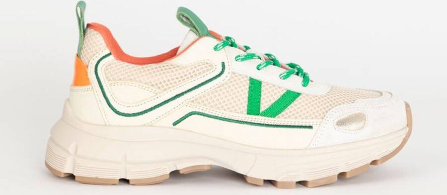 Sissy-Boy Witte sneakers met groene details