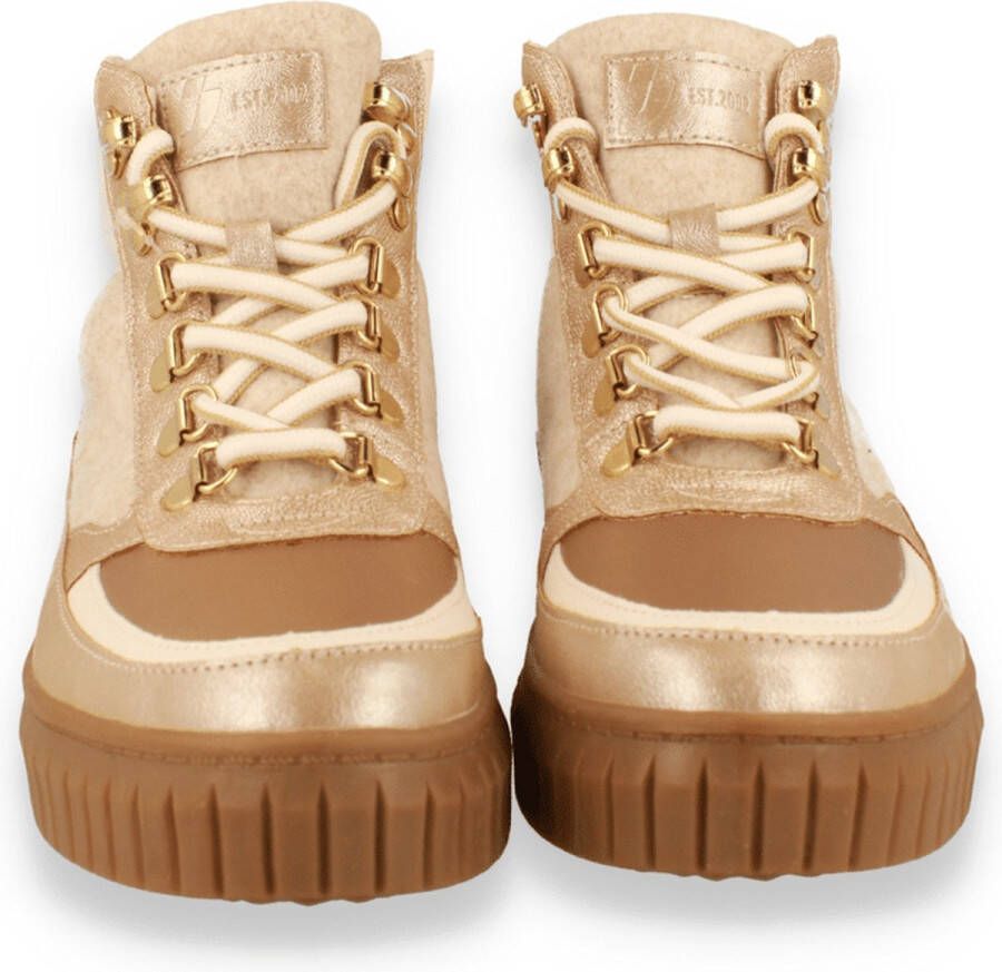 SJ LIFESTYLE Dames Sneaker Hoog Beige ROSEGOLD