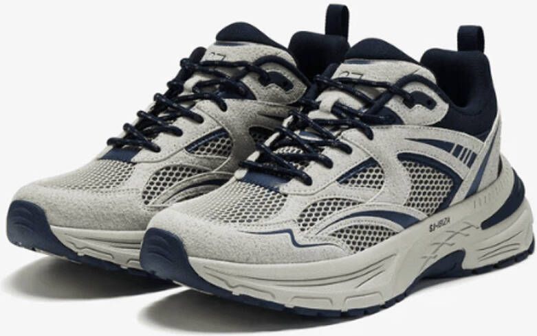 SJ LIFESTYLE Heren Running Light Grey Navy GRAU