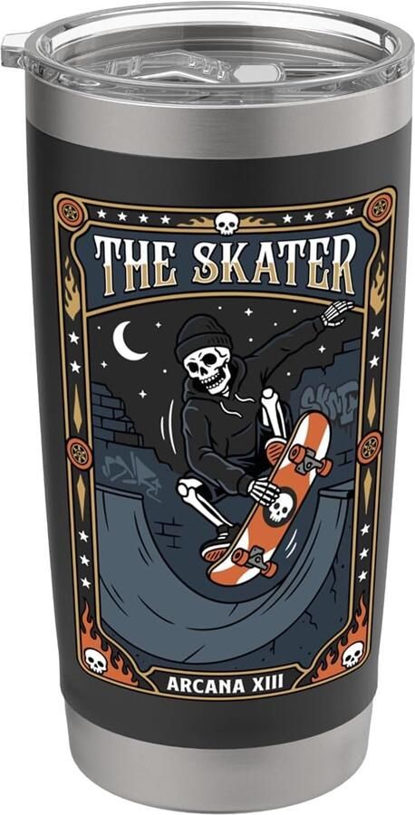 Skateboard-thermosbeker met skelet