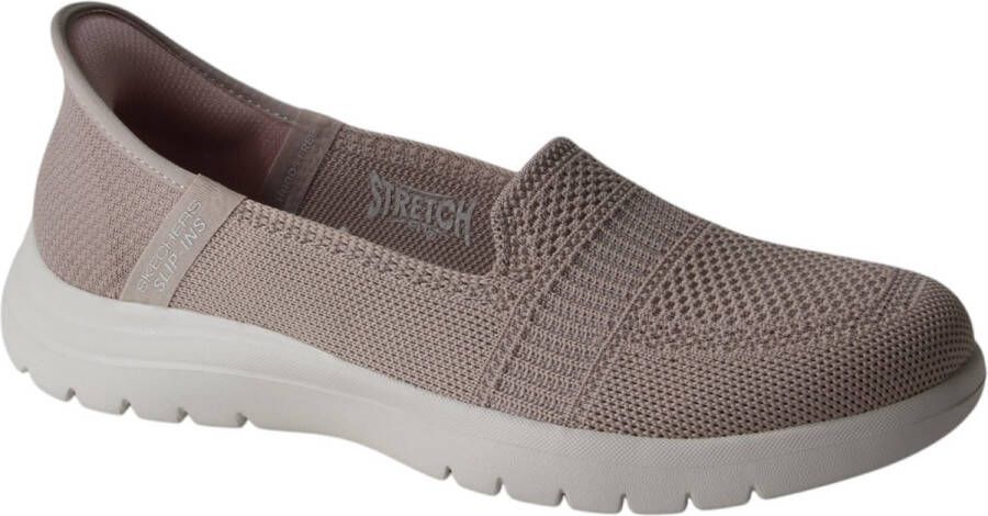 Skechers 138181 TPE dames instappers sportief beige