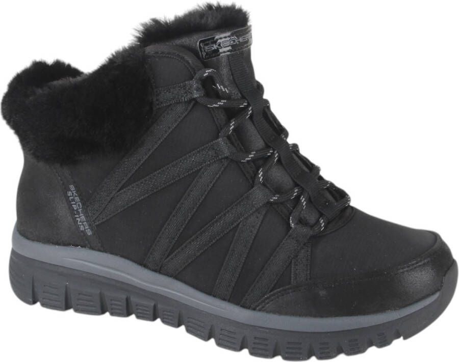 Skechers 168100 BBK dames veterboots sportief zwart