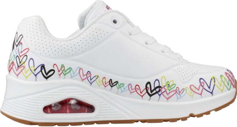Skechers Sneakers Uno wig sneaker plateausneaker met bedrukte zool