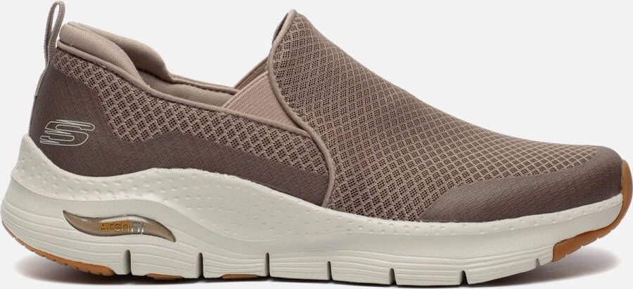 Skechers Arch Fit Banlin instappers taupe Textiel Heren