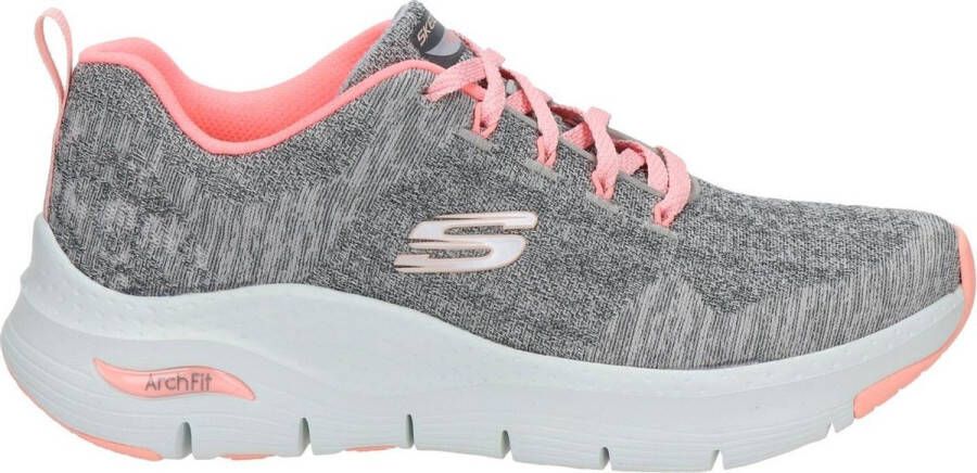 Skechers Arch Fit Comfy Wave Dames Sneakers Grey Pink