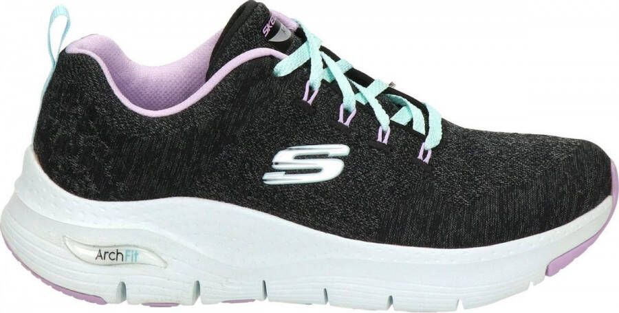 Skechers Arch Fit Comfy Wave sneakers zwart Dames Textiel