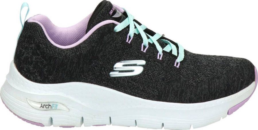 Skechers Arch Fit Comfy Wave sneakers zwart Dames Textiel