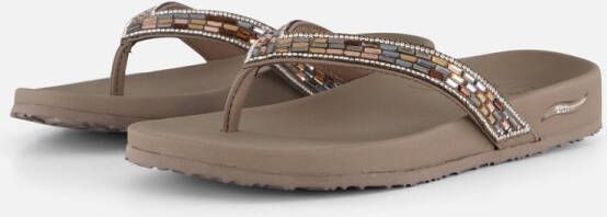 Skechers Arch Fit Meditation Glam Gal VEGAN Slipper Taupe