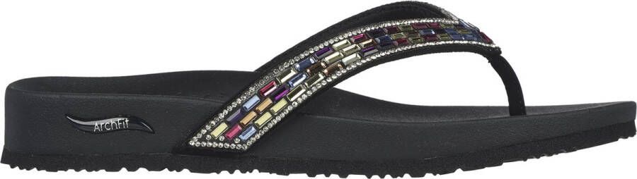 Skechers Arch Fit Meditation -Glam Gal Dames Slippers Zwart;Multicolour