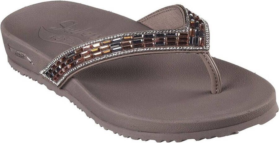 Skechers Arch Fit Meditation Glam Gal VEGAN Slipper Dames Taupe