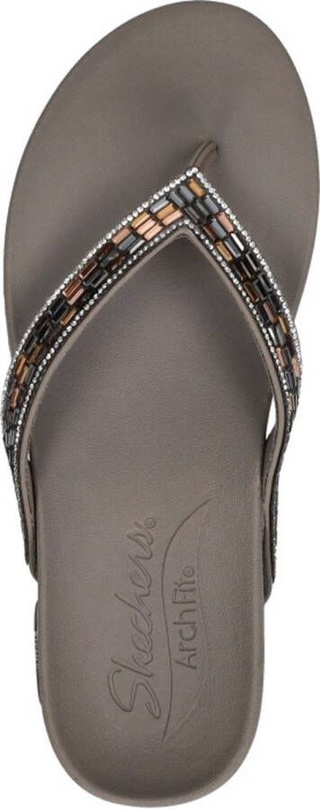 Skechers Arch Fit Meditation Glam Gal VEGAN Slipper Taupe