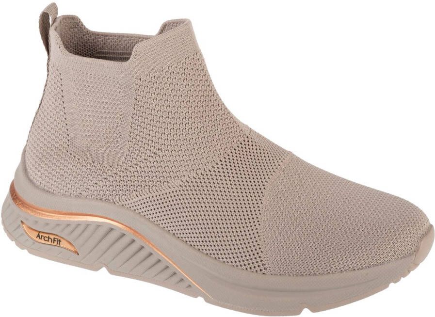Skechers Arch Fit S-Miles Sock Walk Vrouwen Beige Sportschoenen