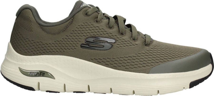 Skechers Groene Textiel Wasbare Sneaker met Arch Fit en AirCooled Memory Foam Groen Heren