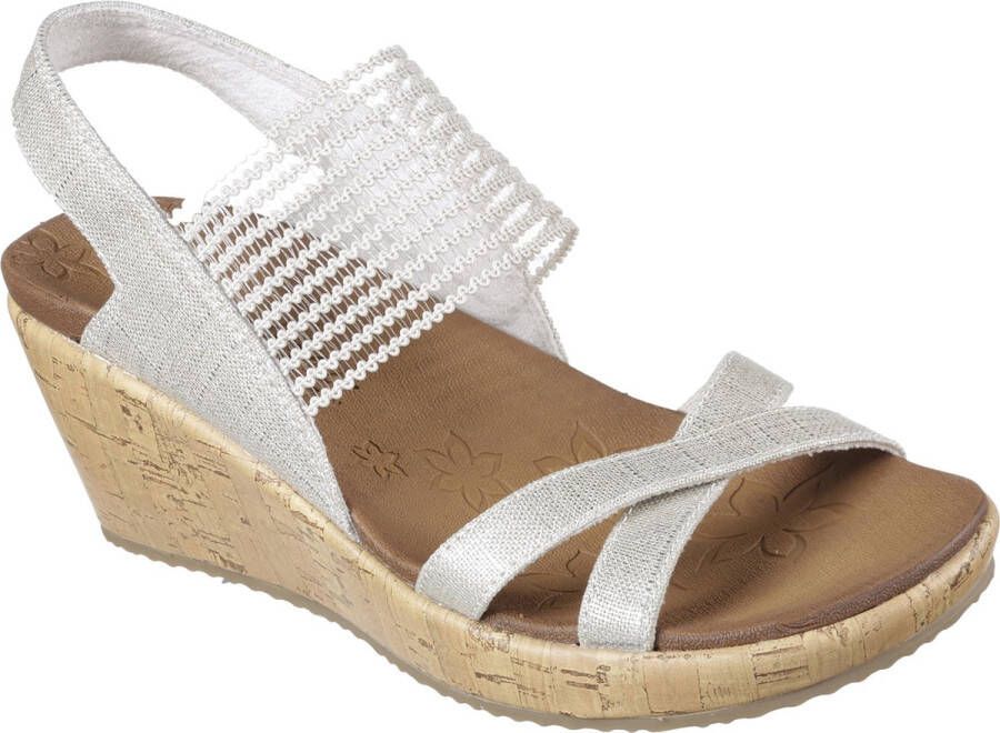 Skechers Beverlee High Tea sandalen met sleehak beige