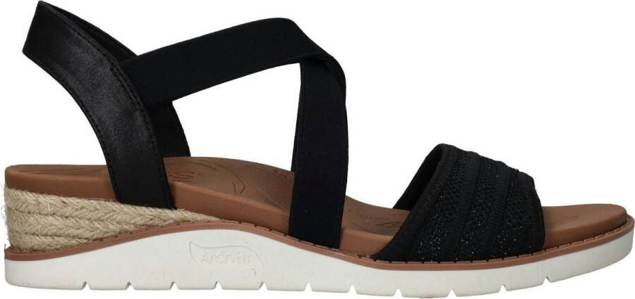 Skechers Bobs Arch Fit Beach Kiss VEGAN Sandaal Vrouwen Zwart