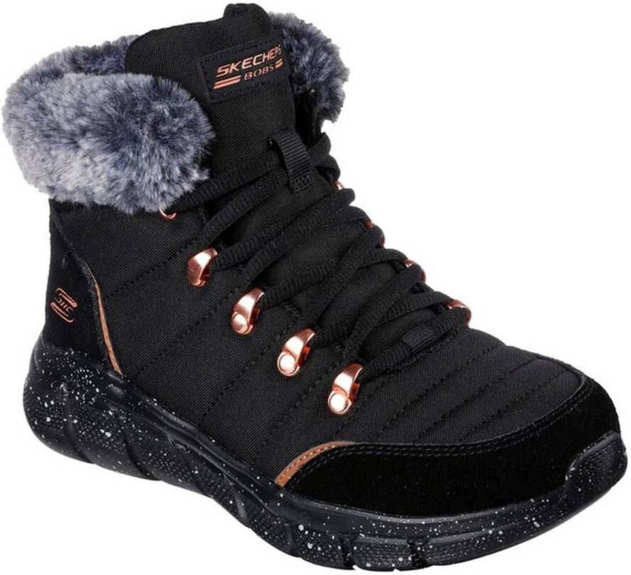 Skechers BOBS B FLEX Dames Trekkinglaarzen Waterbestendig Gevoerd Comfort Foam Jolly Darling Zwart