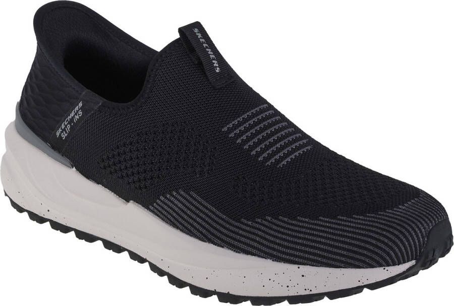 Skechers Zwarte Slip-On Sneakers met Gespikkelde Zool Black Heren