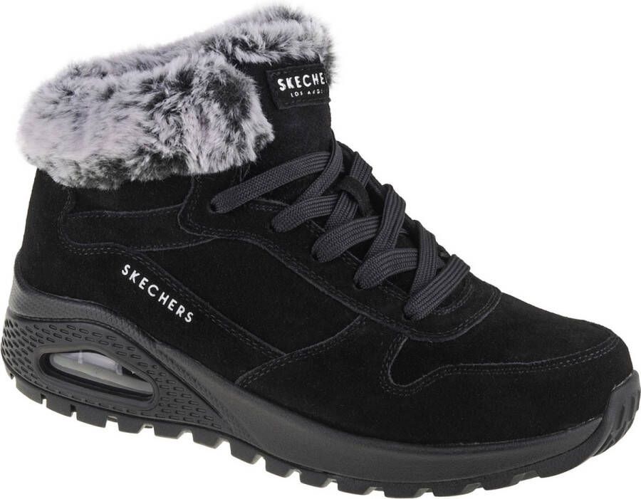 Skechers Glacial Ultra Woodlands zwart grijs winterlaarzen dames (16677 BKGY)