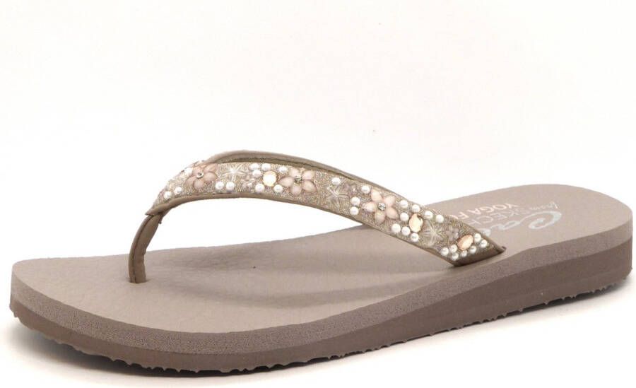 Skechers Teenslippers MEDITATION-DANCING DAISY met gegarneerde riempjes