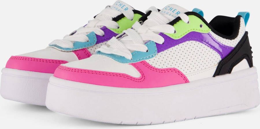 Skechers Court High sneakers wit roze zwart Meisjes Imitatieleer Meerkleurig 30 - Foto 2