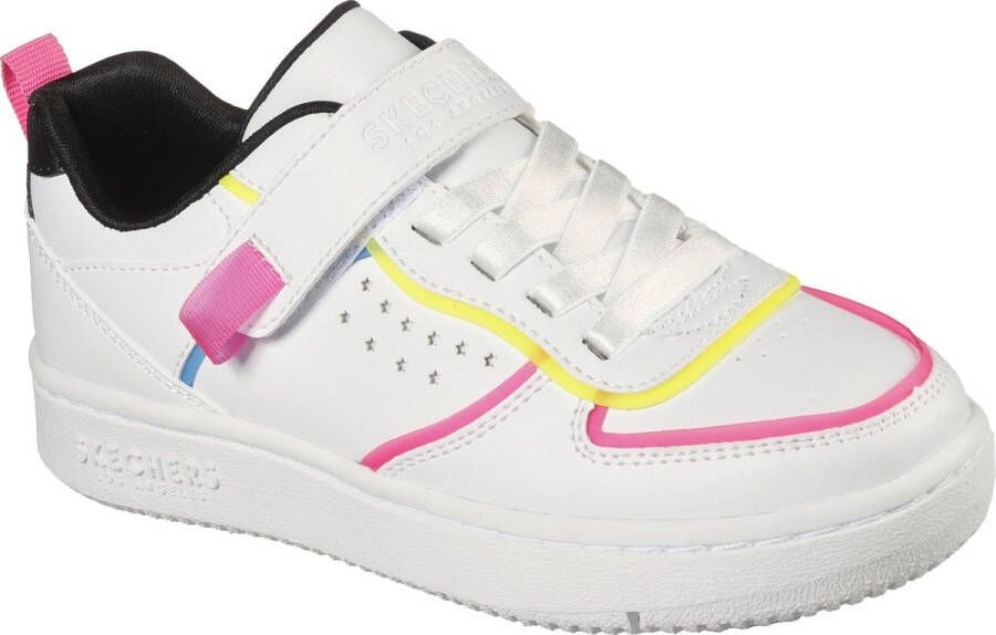 Skechers Court Squad Color Remix Meisjes Sneakers White