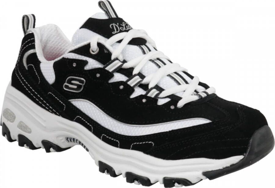 Skechers D Lites Biggest Fan 11930-BKW Vrouwen Zwart Sneakers