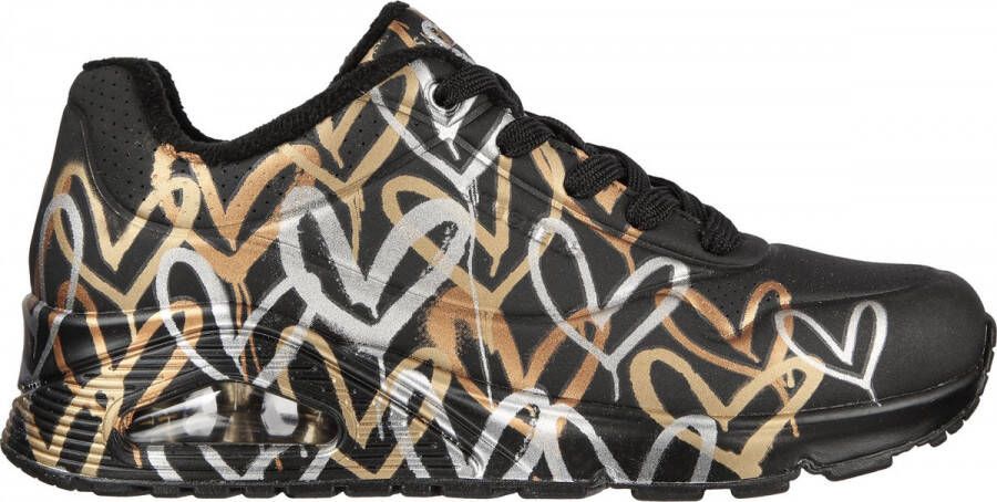 Skechers Sneakers UNO METALLIC LOVE Vrijetijdsschoen lage schoen veterschoen met trendy metallic-print