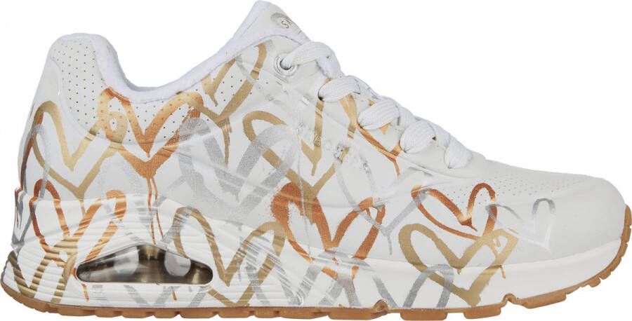 Skechers Sneakers UNO METALLIC LOVE Vrijetijdsschoen lage schoen veterschoen met trendy metallic-print
