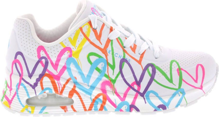 Skechers Sneakers UNO HIGHLIGHT LOVE vrijetijdsschoen lage schoen veterschoen met hartjes-print - Foto 4