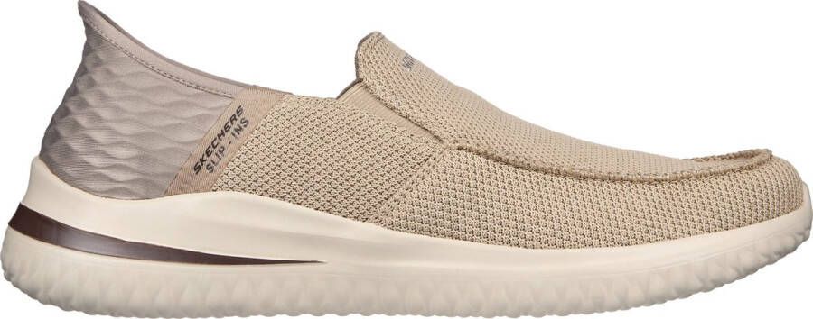 Skechers Delson 3.0 Cabrino Heren Instappers Taupe