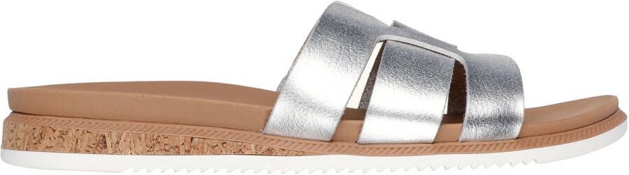 Skechers Desert Kiss Low Peak Look Dames Slippers Zilver