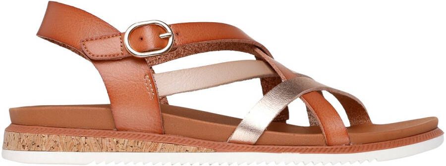 Skechers Desert Kiss Low Peak Rank Dames Sandalen Bruin